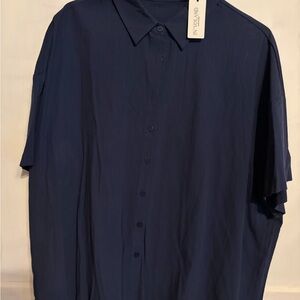 ANTONIO MELANI Dark Blue Casual Button Down Shirt